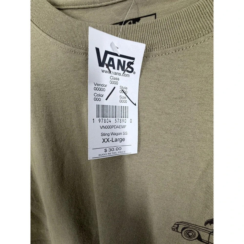 Vans Sting Wagon Short Sleeve Khaki T-Shirt XXL Mobile Infection Scorpion Car